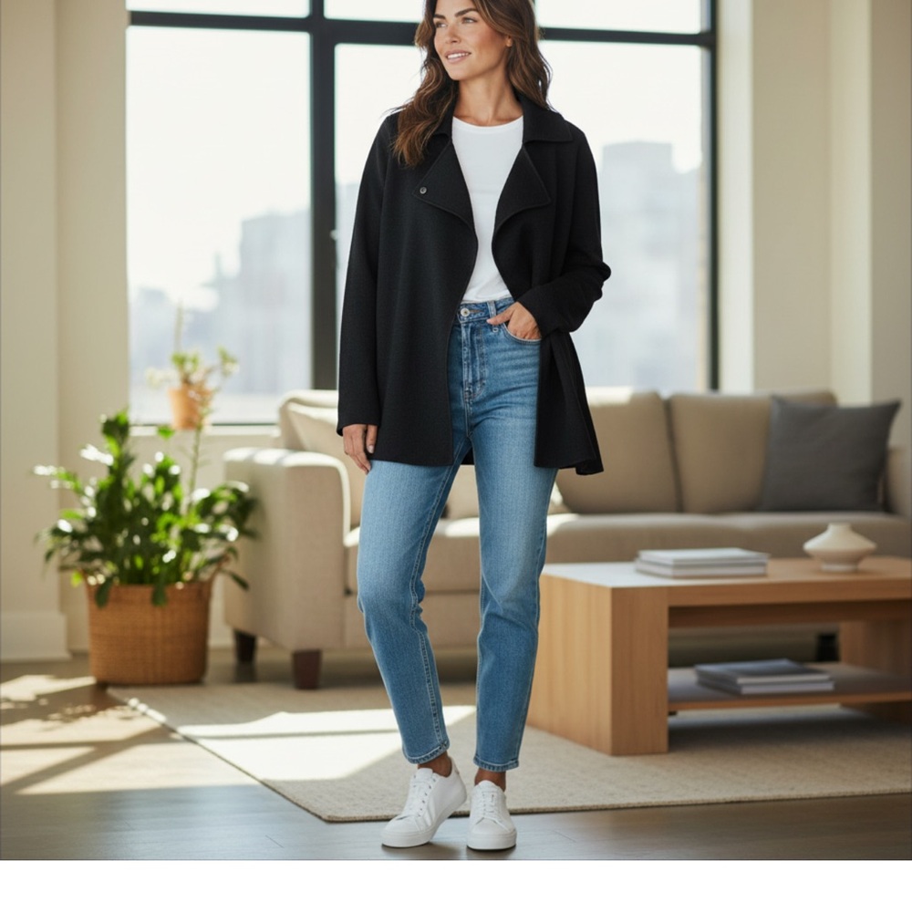 Eileen Fisher Moto Style Cardigan silk blend size L - Picture 12 of 12